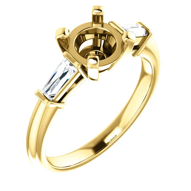 14K/Platinum Round Diamond Semi-Set Engagement Ring
