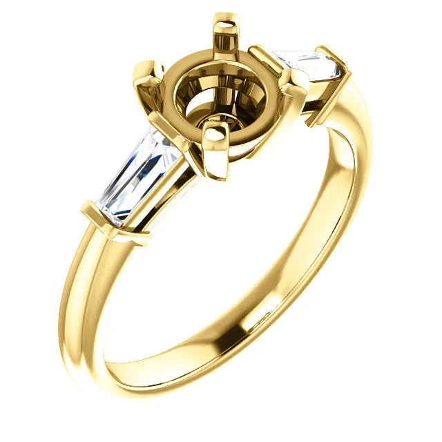 14K/Platinum Round Diamond Semi-Set Engagement Ring