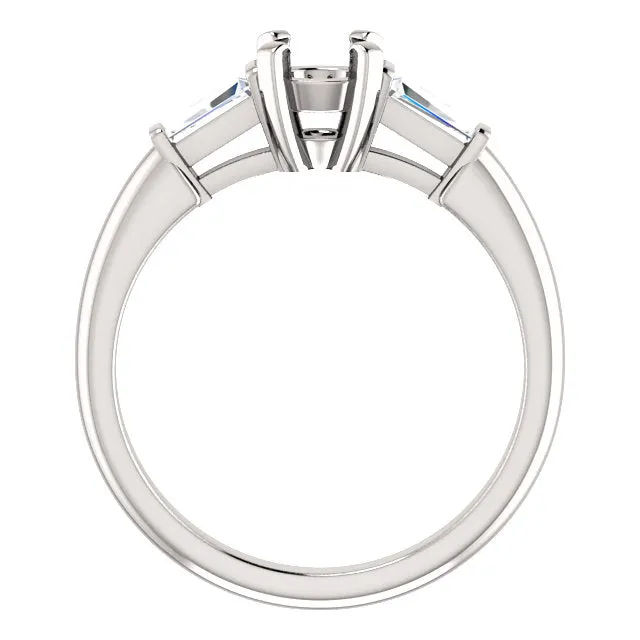 14K/Platinum Round Diamond Semi-Set Engagement Ring