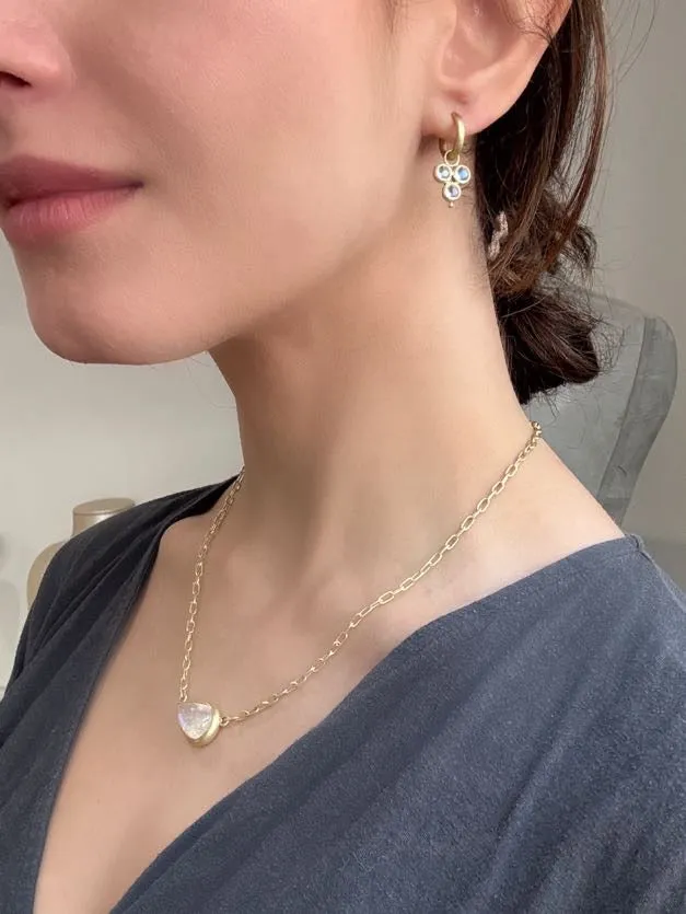 18 Karat Gold Triple Blue Ceylon Moonstone Drops
