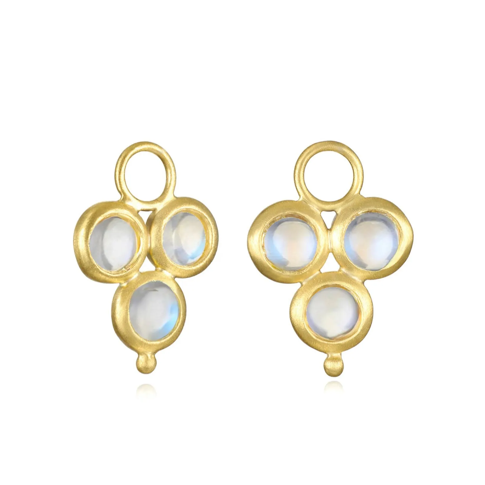18 Karat Gold Triple Blue Ceylon Moonstone Drops