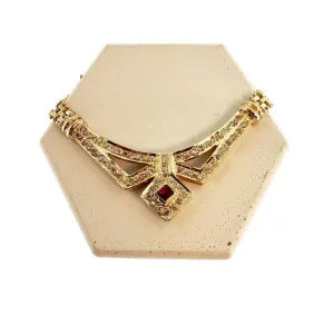 18kt yellow gold ruby and diamond necklace