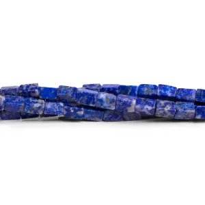 6x4mm Lapis Lazuli Plain Rectangles 15 inch 65 beads