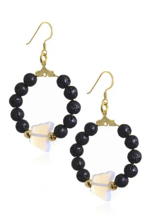 ALBERTO GALLETI BUTTERFLY Moonstone Bead Hoop Earrings
