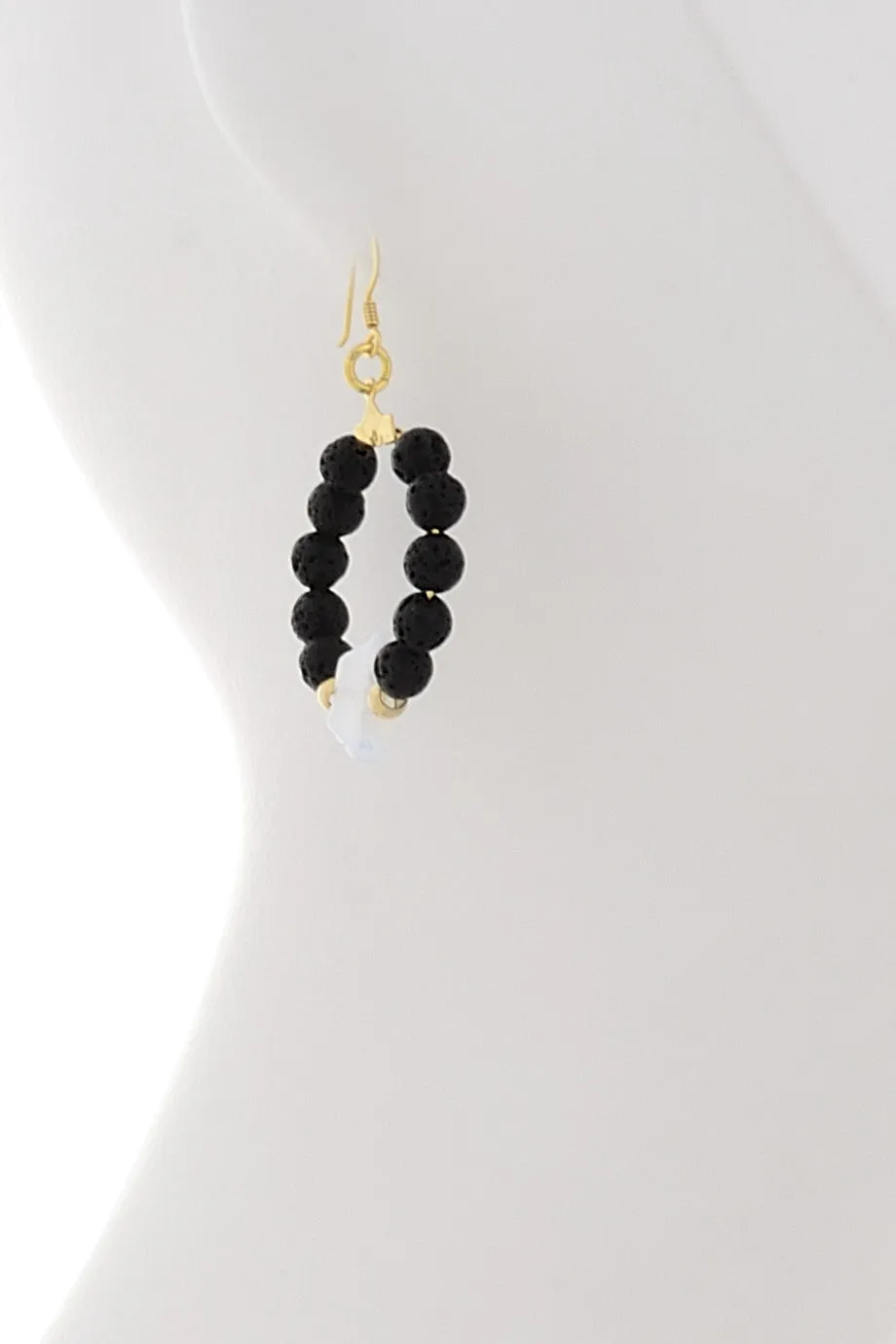 ALBERTO GALLETI BUTTERFLY Moonstone Bead Hoop Earrings