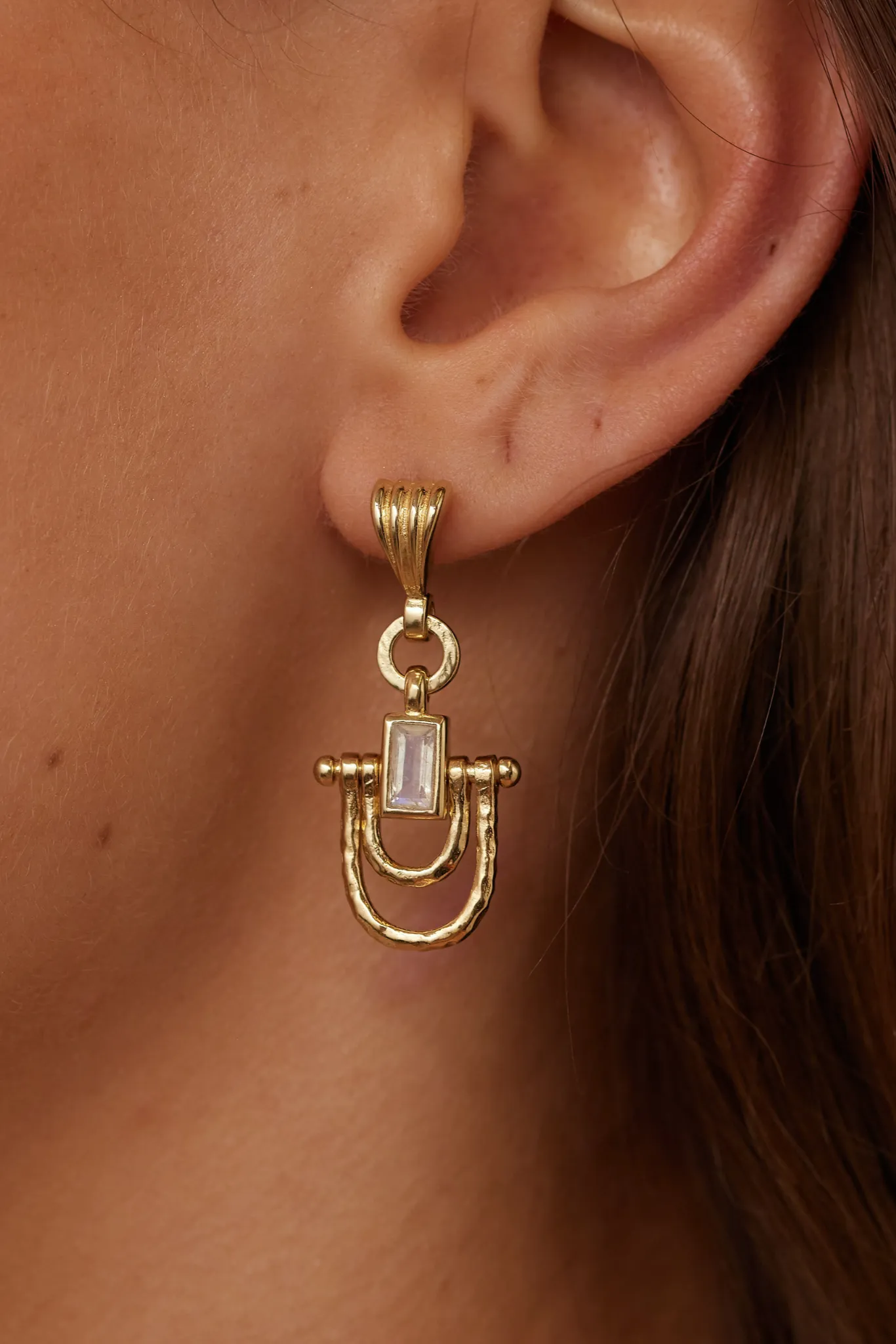 Allegra Moonstone Gold Earrings