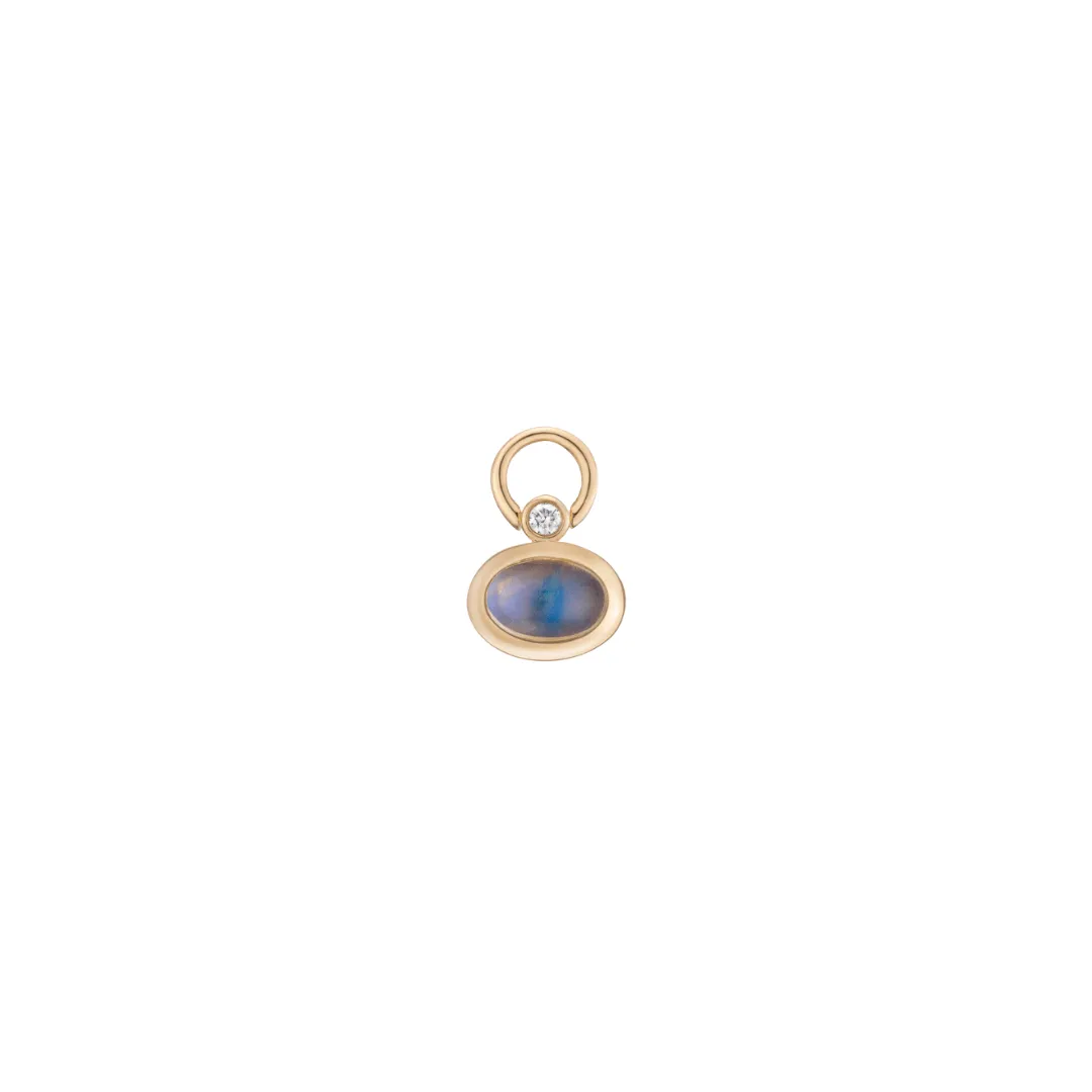 balloon earring charm, moonstone