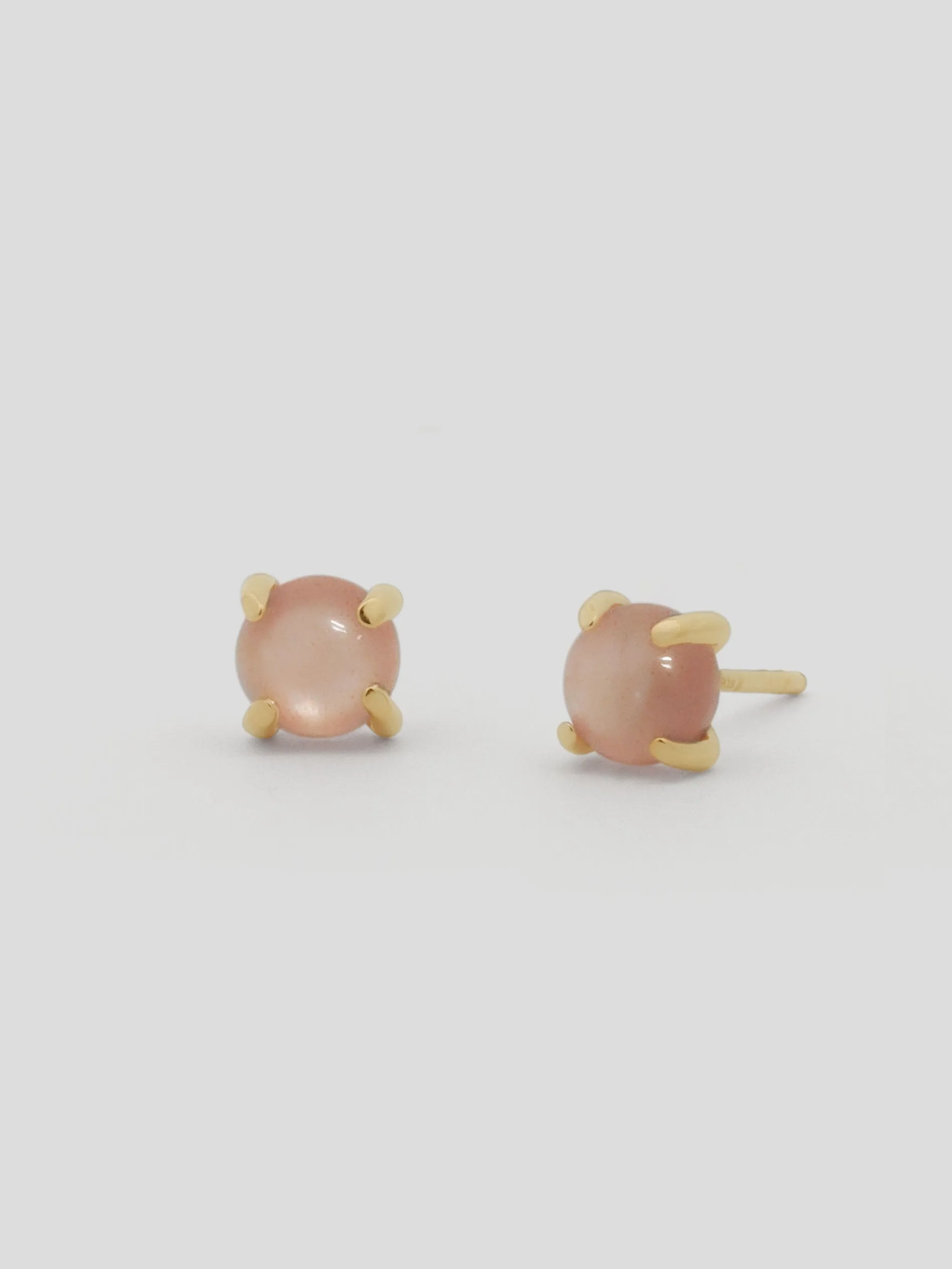 Basic Ear Studs- Peach Moonstone