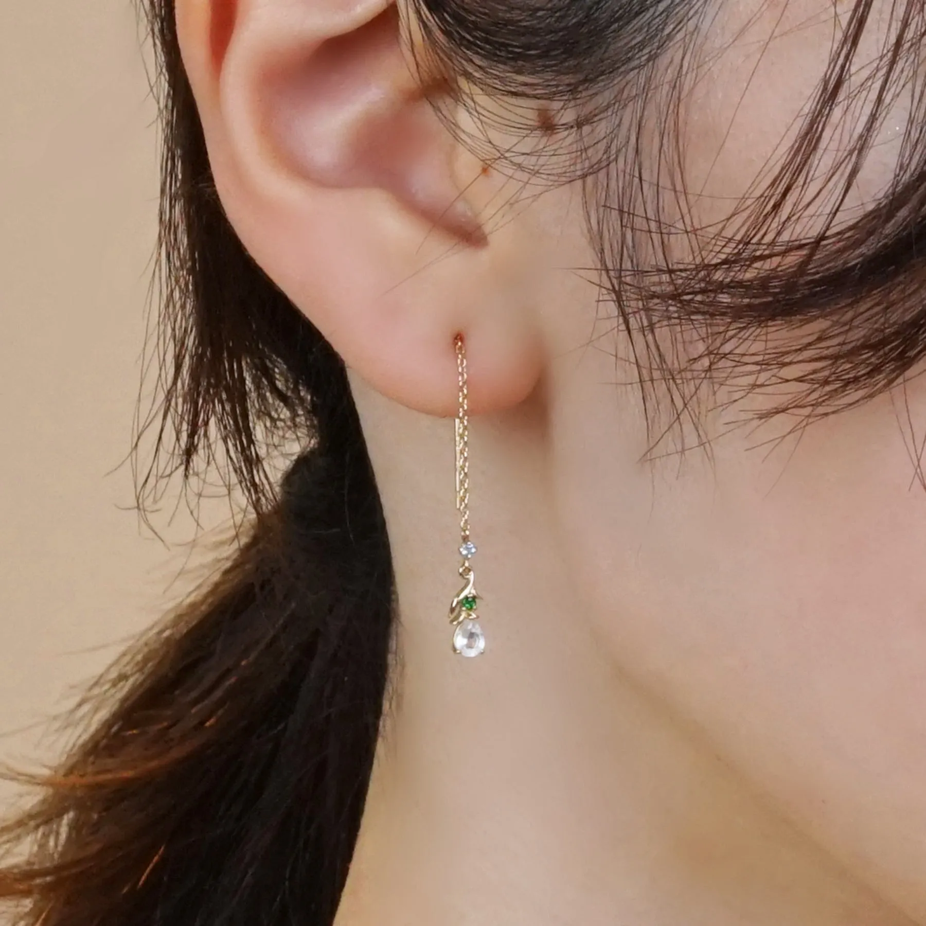 [Birth Flower Jewelry] January - Snowdrop Earrings (18K/10K Yellow Gold)