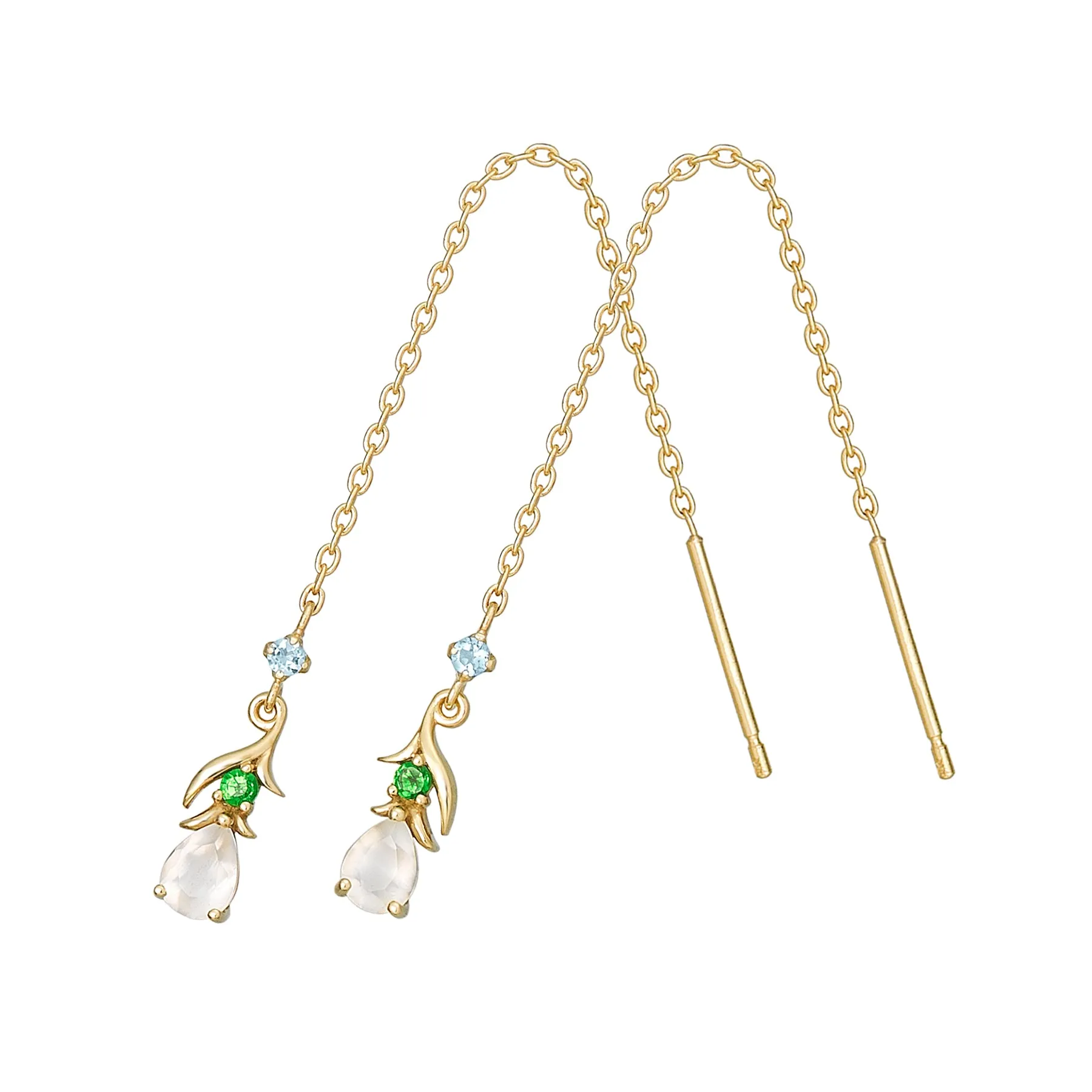 [Birth Flower Jewelry] January - Snowdrop Earrings (18K/10K Yellow Gold)
