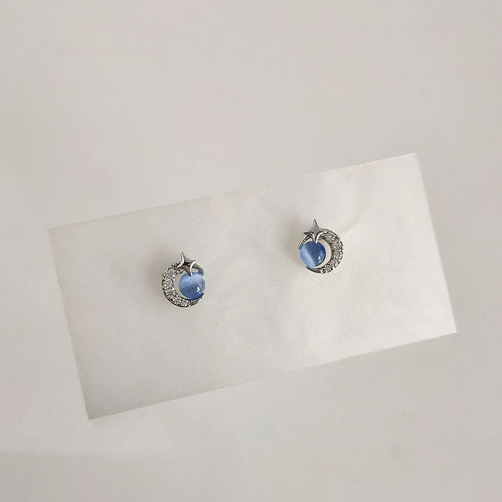 Blue Moonlight Stud Earrings