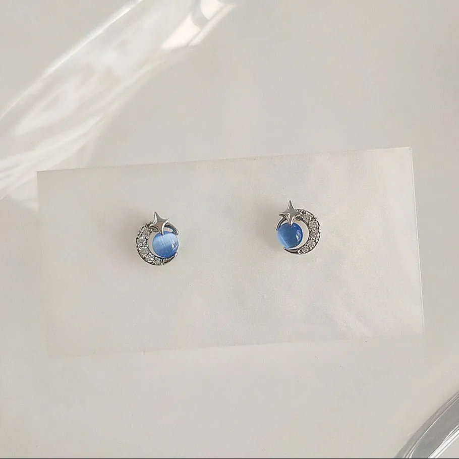 Blue Moonlight Stud Earrings