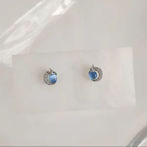 Blue Moonlight Stud Earrings