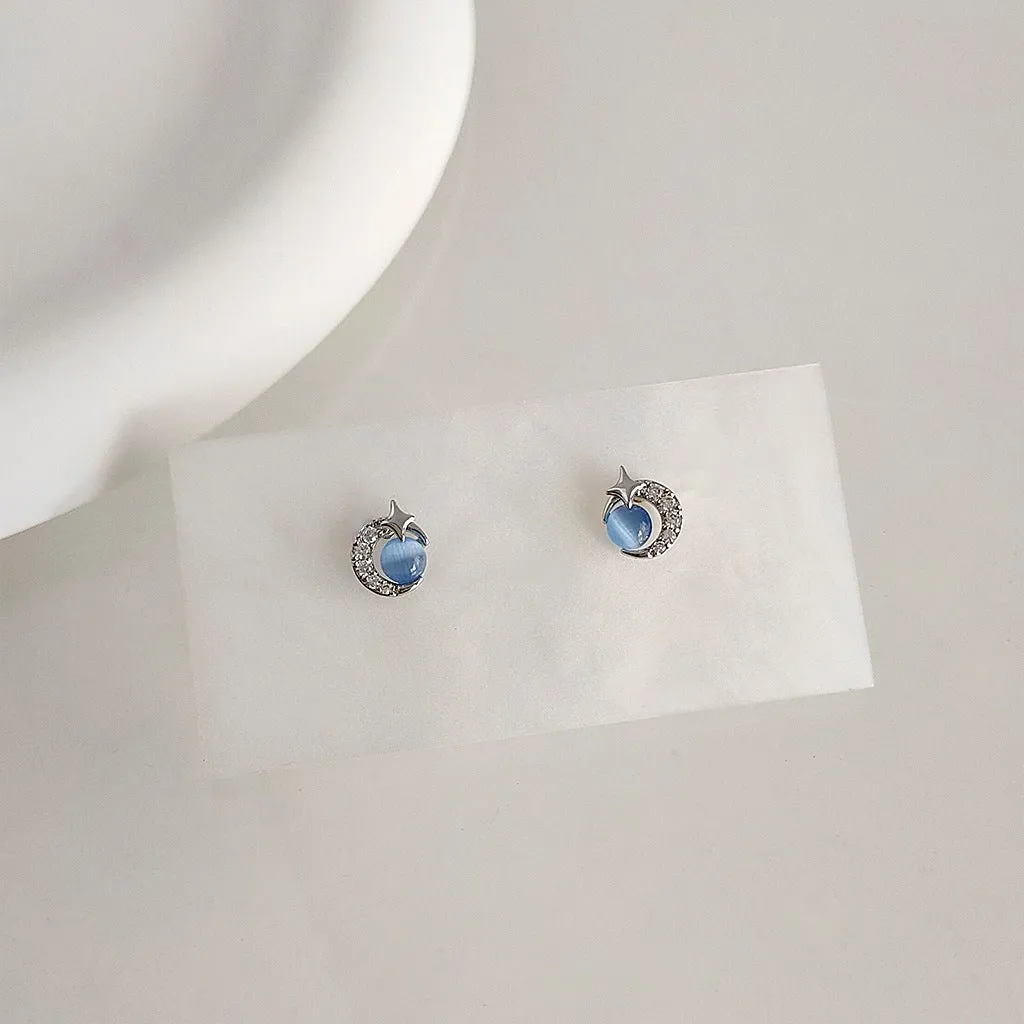 Blue Moonlight Stud Earrings