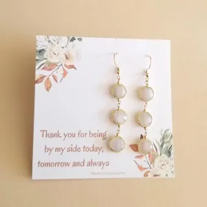 Bridesmaid Earrings, Long Moonstone Earrings, Bridesmaid Gifts