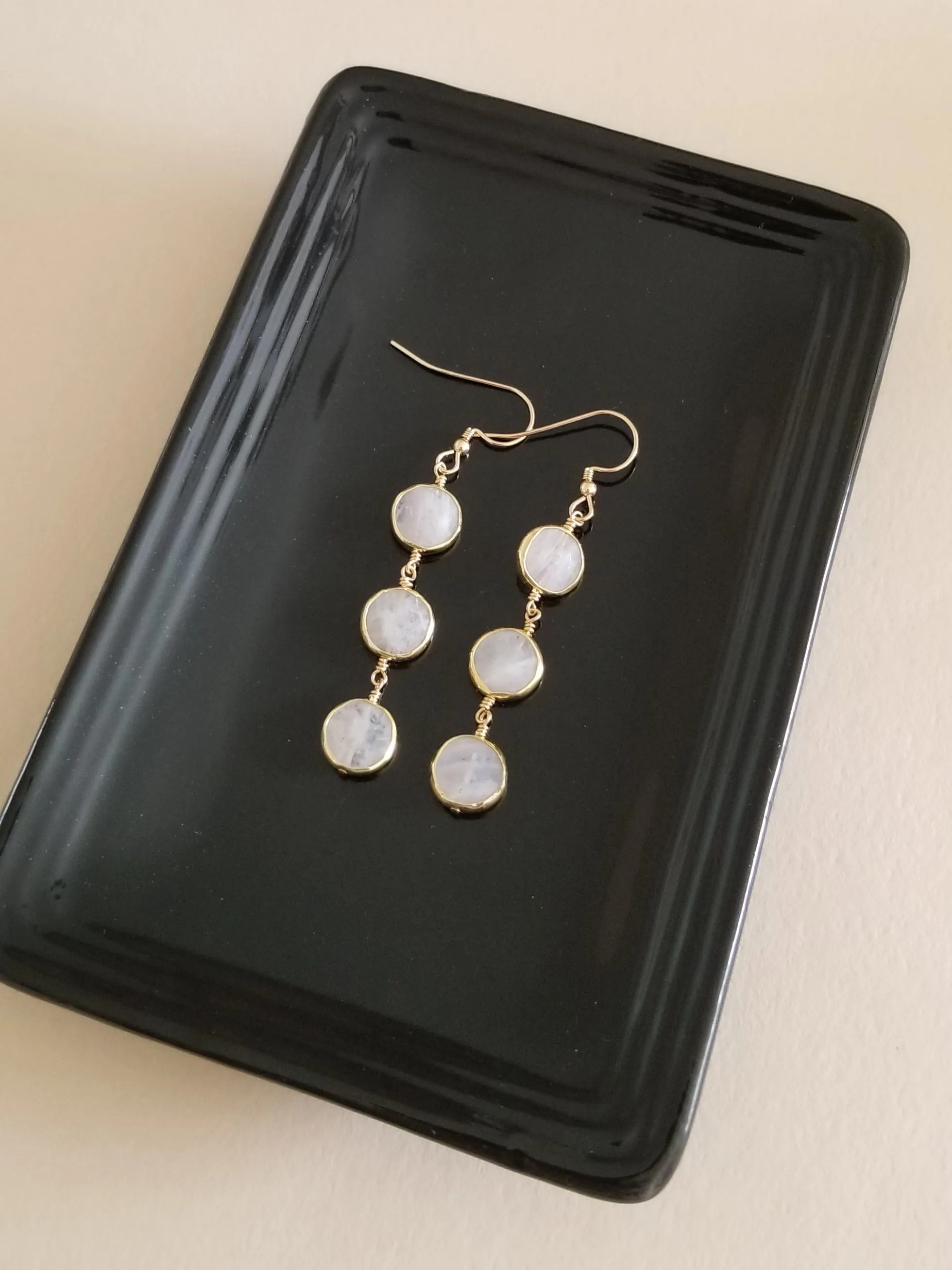 Bridesmaid Earrings, Long Moonstone Earrings, Bridesmaid Gifts