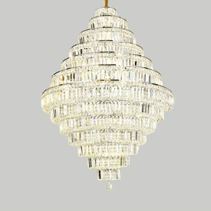 Chrome/ Silver/ Gold Extra Large Chandelier For Foyer Living Room Staircase Crystal Ceiling Lighting Fixture