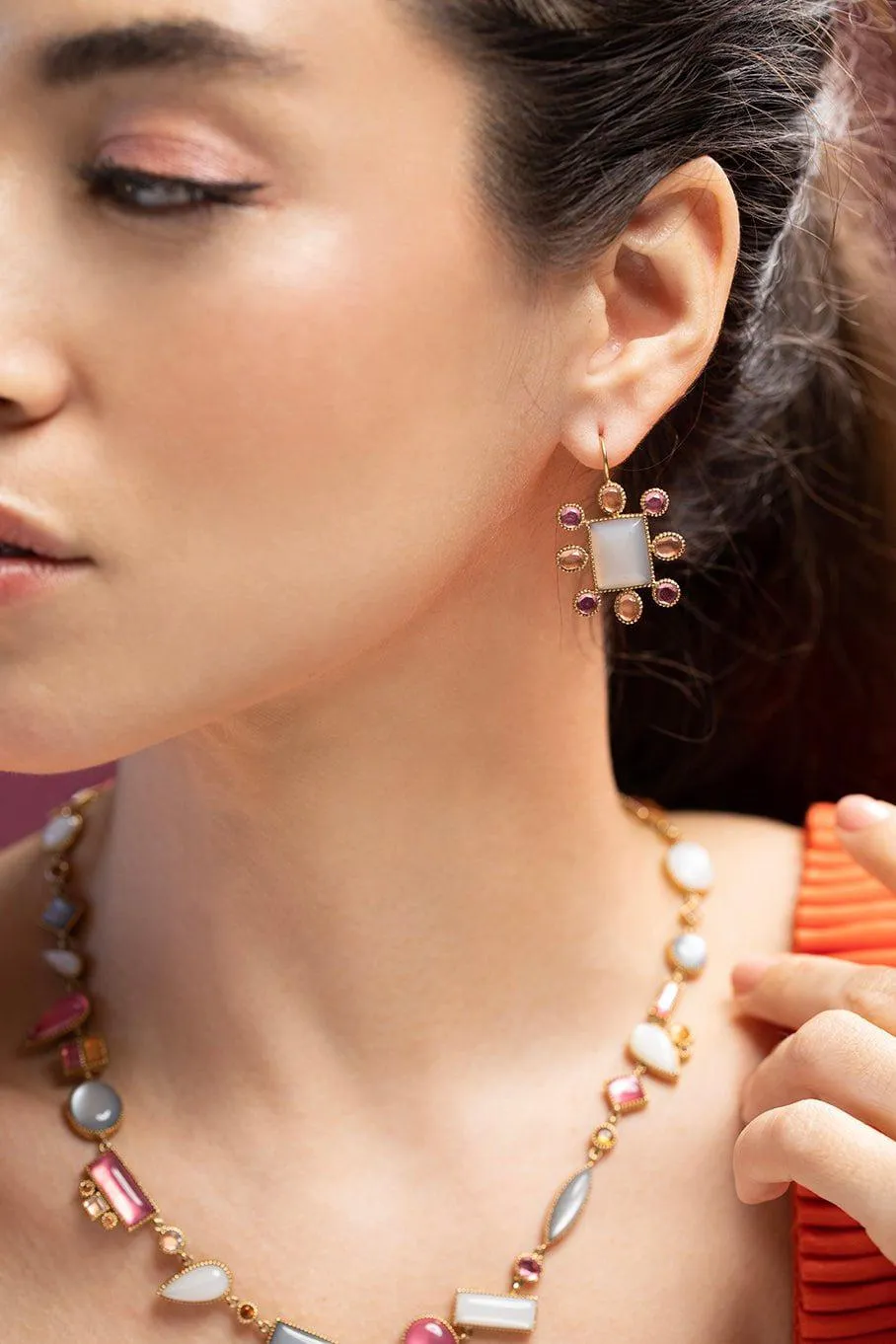 Cora Earrings - Peach