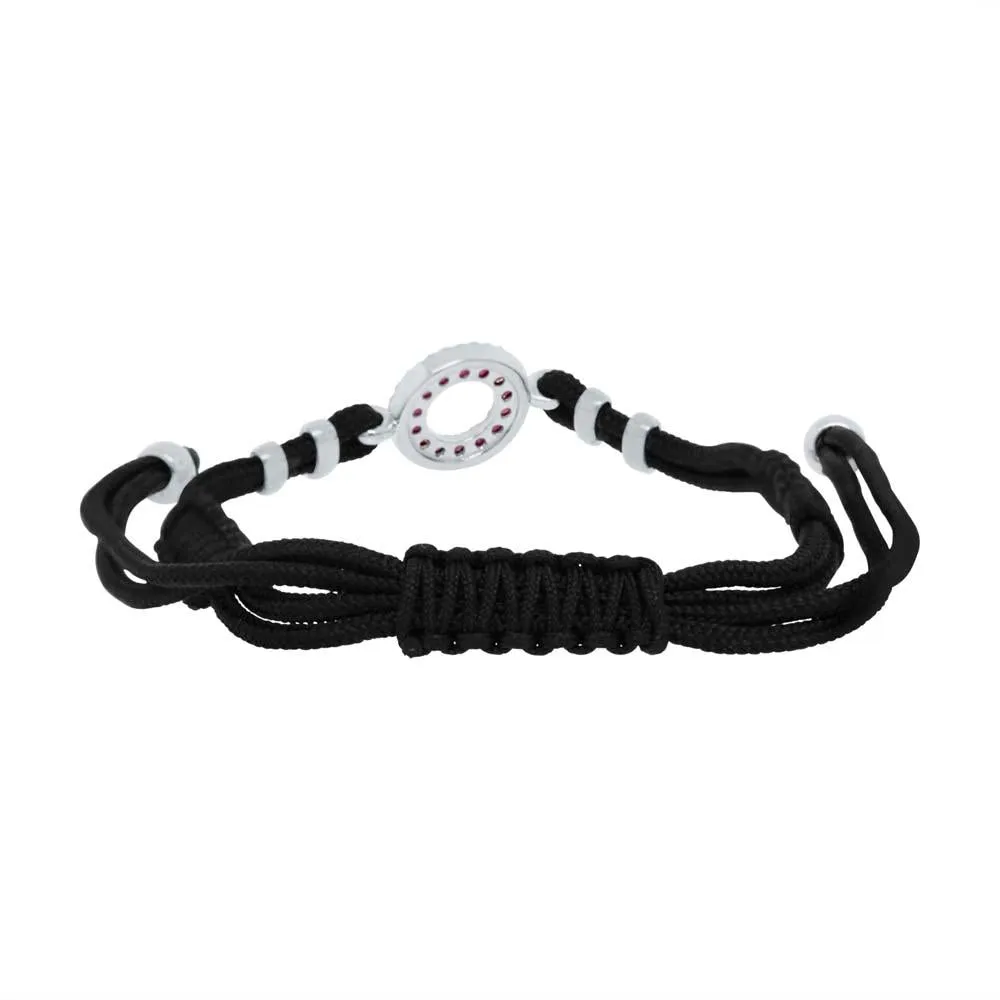 Diamond & 0.27ct Ruby 14k White Gold Bracelet
