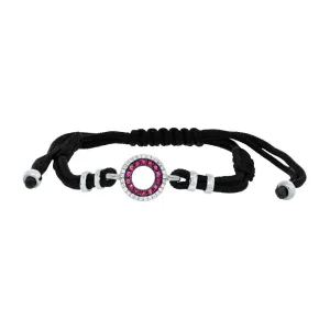 Diamond & 0.27ct Ruby 14k White Gold Bracelet