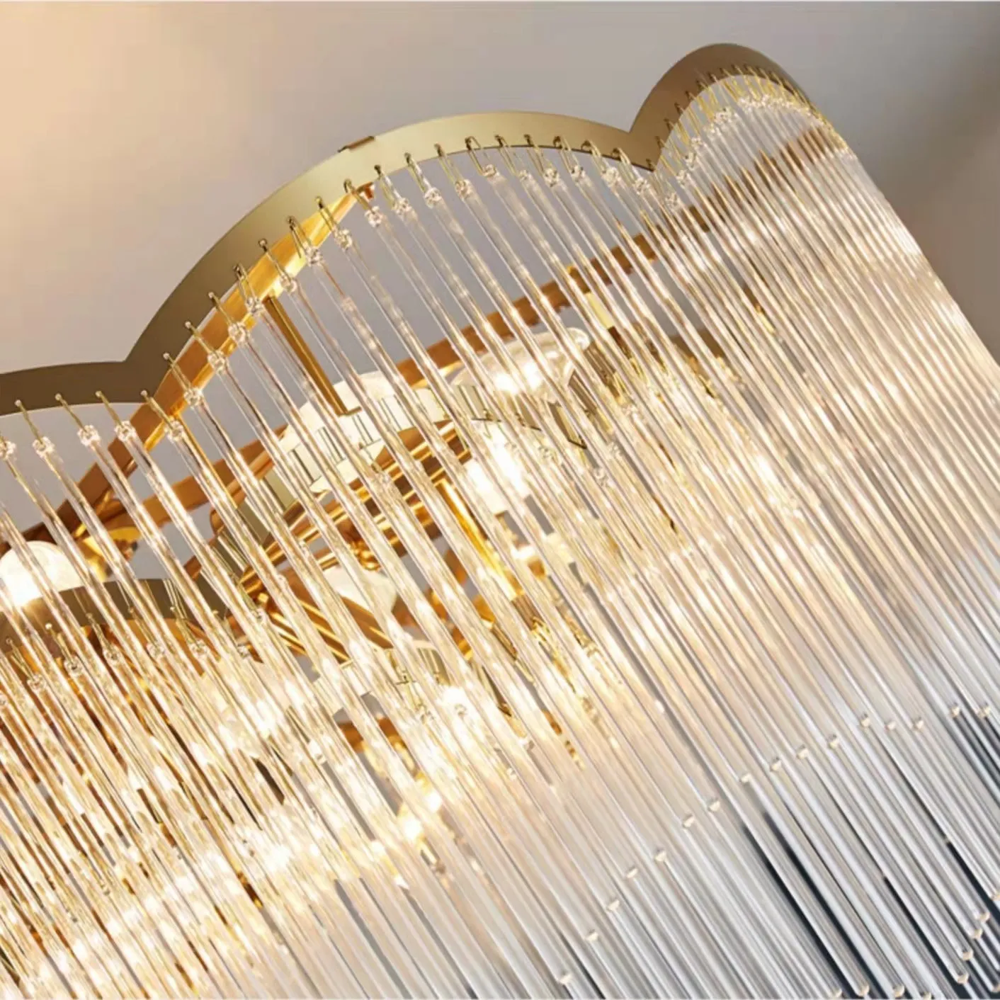 Elegant Lighting Chandelier Linear Crystal Lamp For Living/ Dining Room