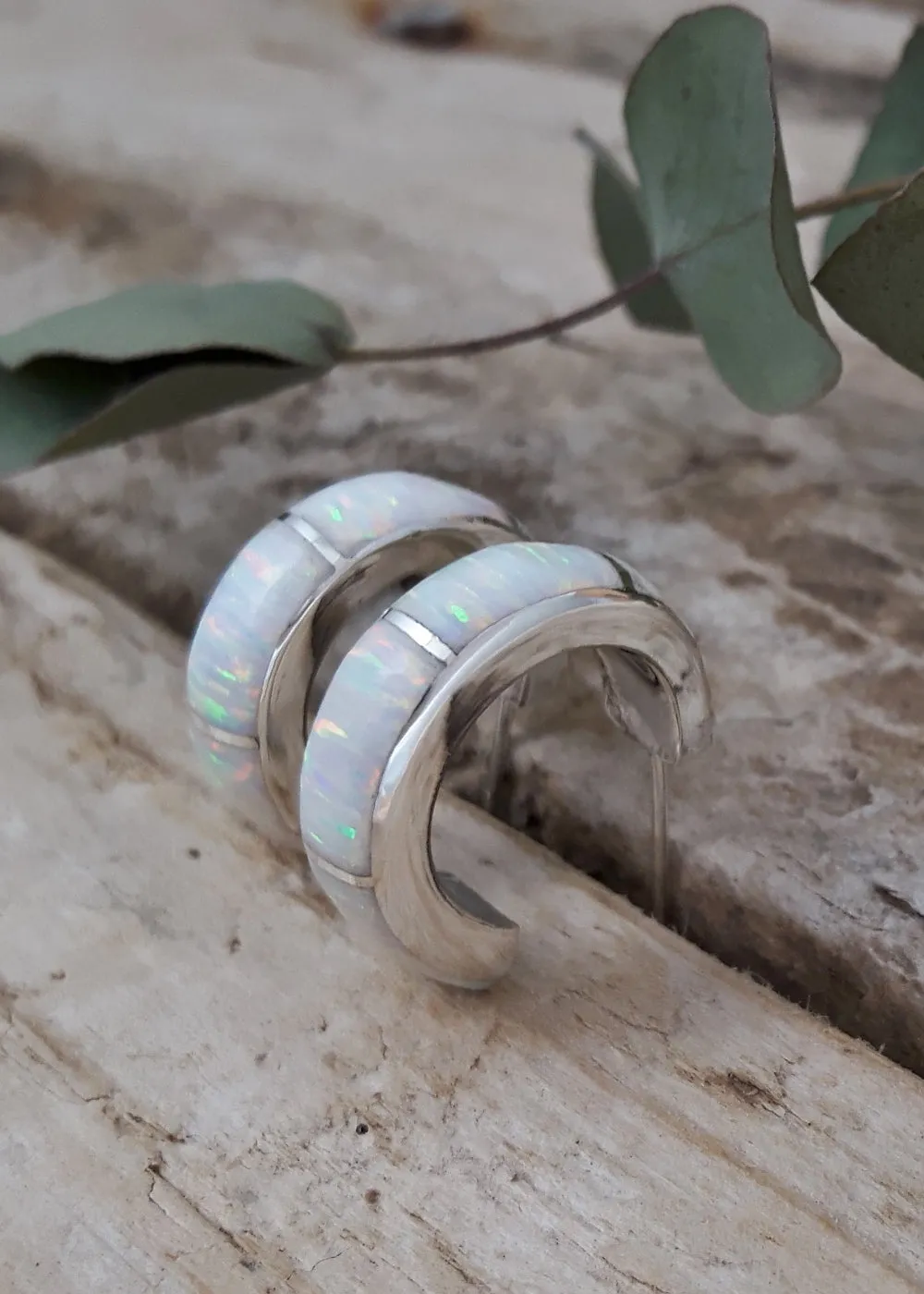 Flinder Lavinia White Hoop Earrings
