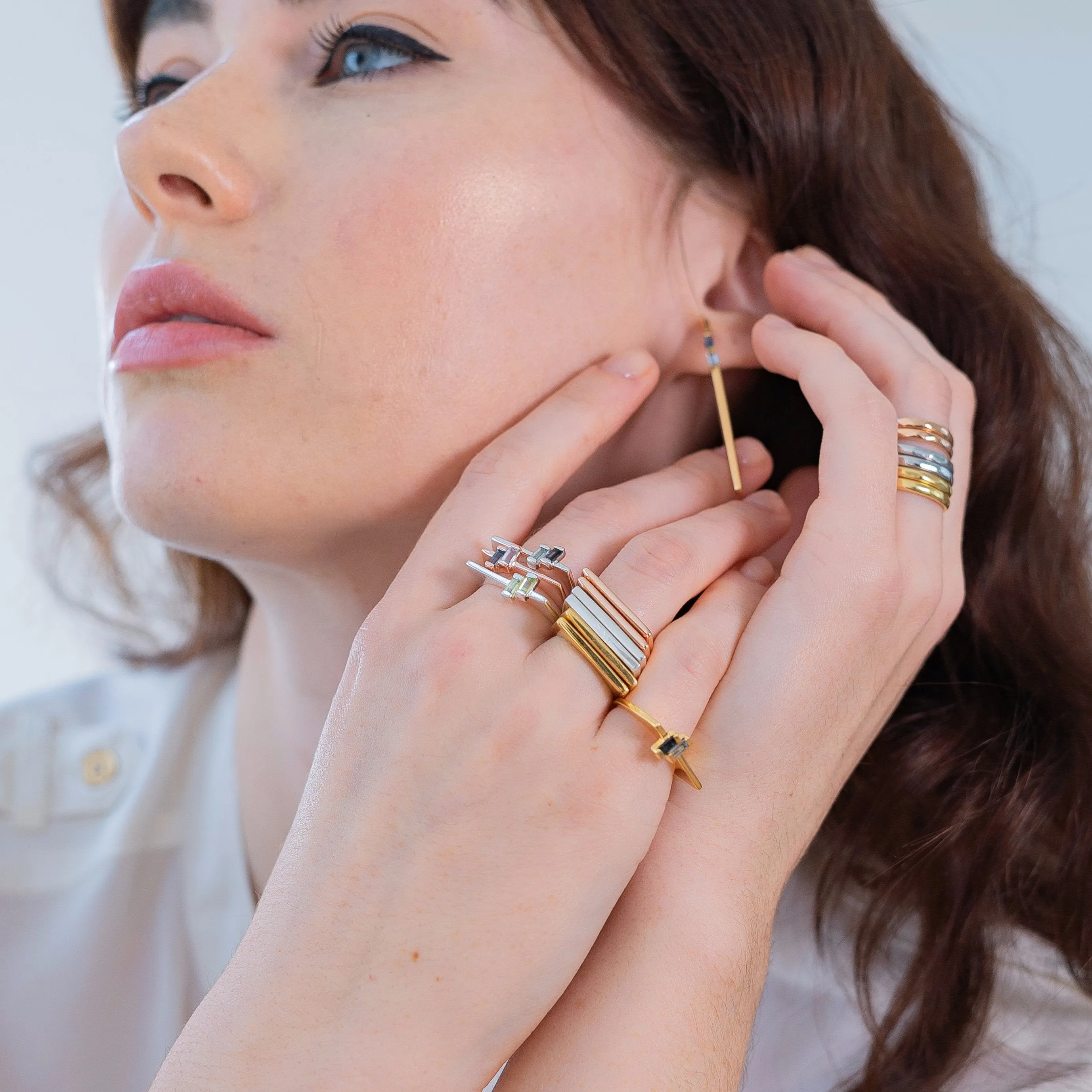 Gold Vermeil Earring Blue Topaz Anais