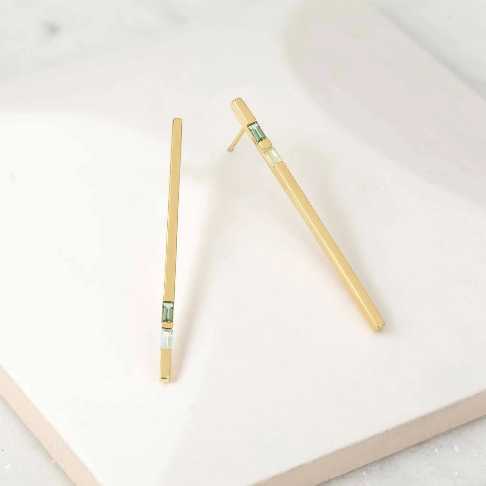 Gold Vermeil Earring Blue Topaz Anais