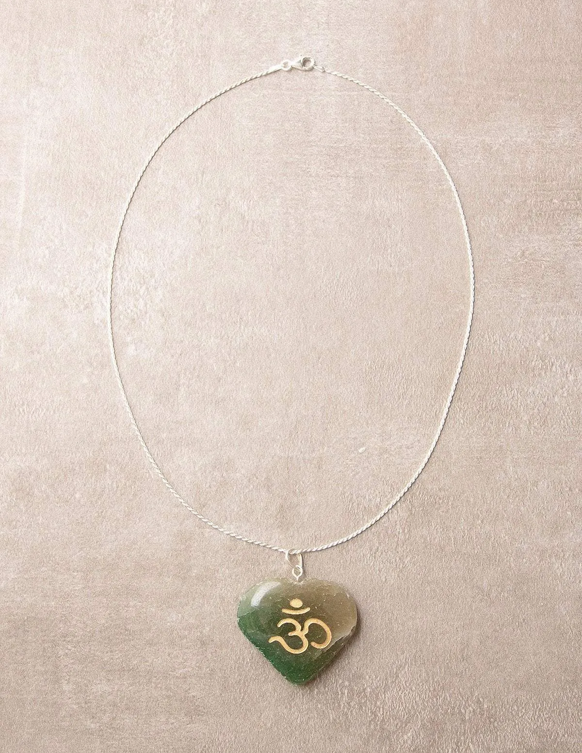 Green Jade Om Necklace