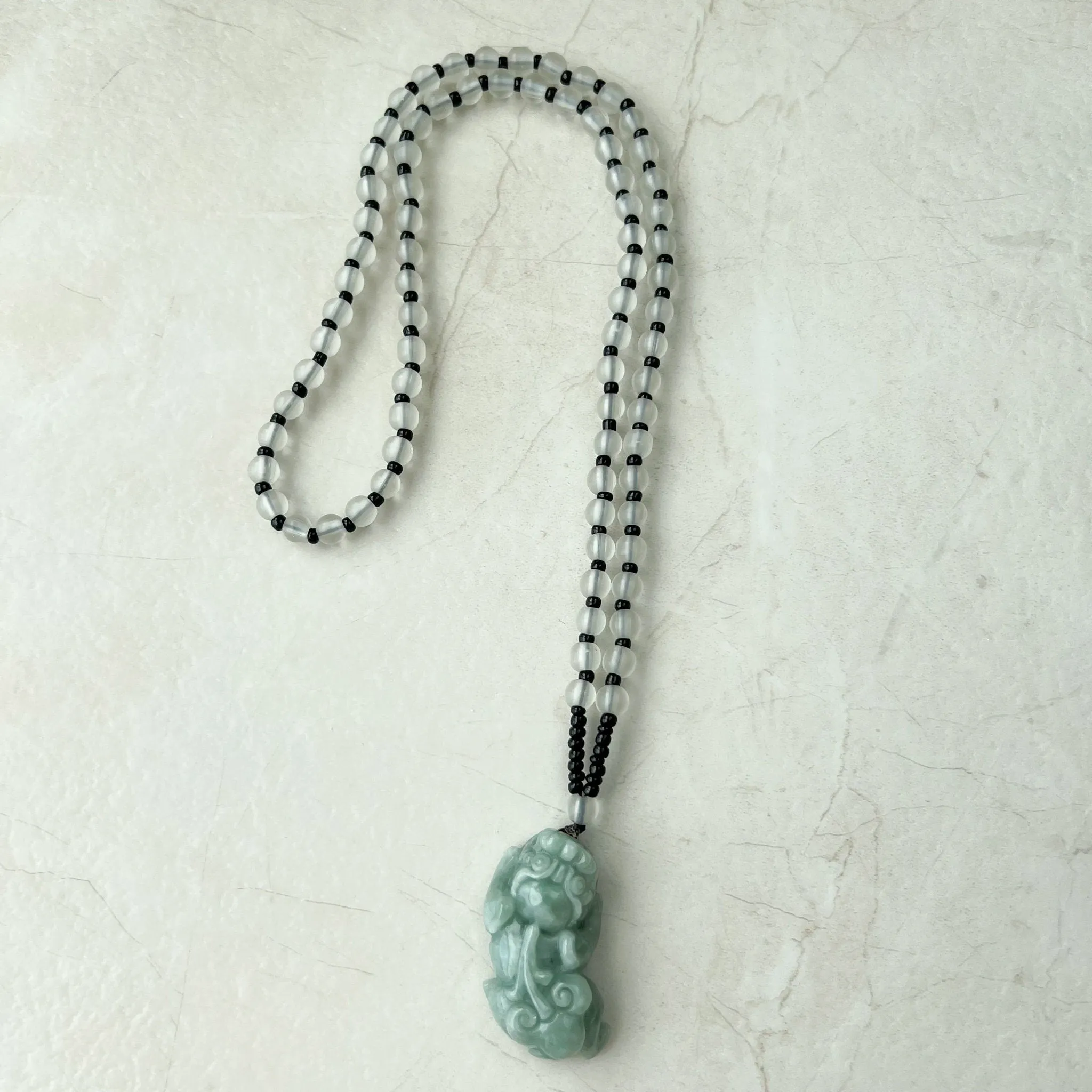 Green Jadeite Jade Dragon Pixiu Pi Xiu, 貔貅, Dragon Chinese Carved Pendant, YJ-1221-0268500