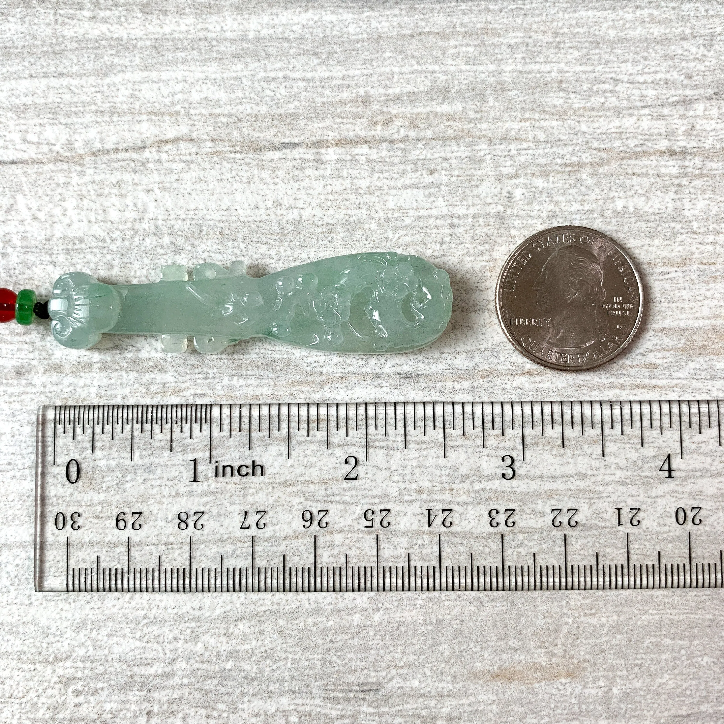 Icy Translucent Jadeite Jade Lucky Chinese Lute Pi Pa, 琵琶，Jade Necklace, HY-0621-0093659