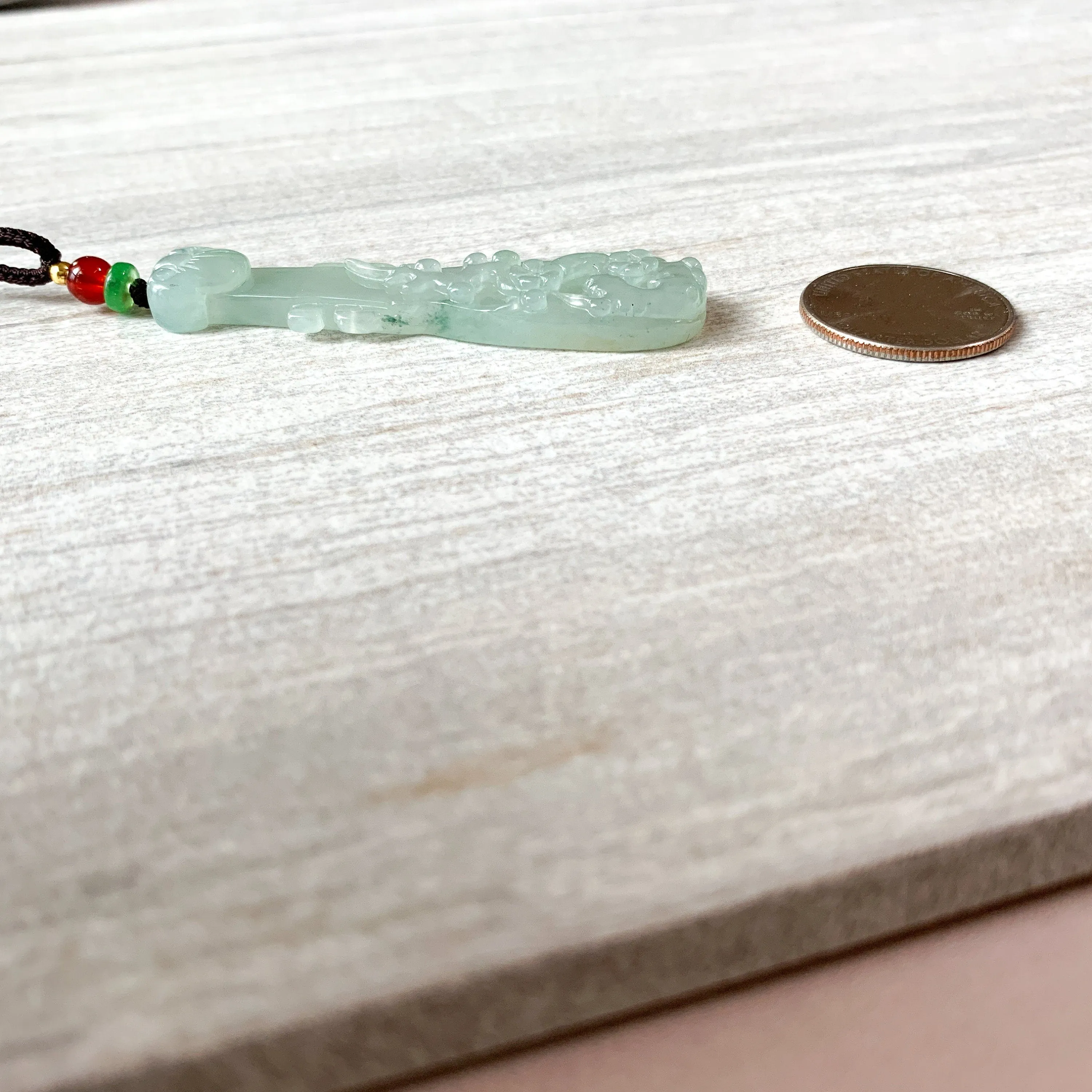 Icy Translucent Jadeite Jade Lucky Chinese Lute Pi Pa, 琵琶，Jade Necklace, HY-0621-0093659