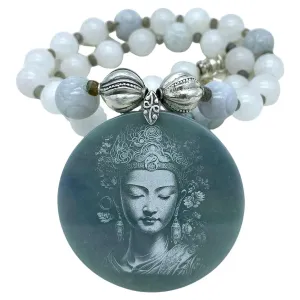 Jade Necklace with Guanyin Pendant