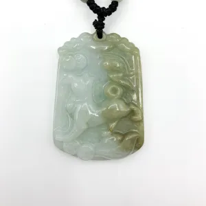 Jadeite Jade Dog Chinese Zodiac Carved Pendant Necklace, YW-0321-1646061450