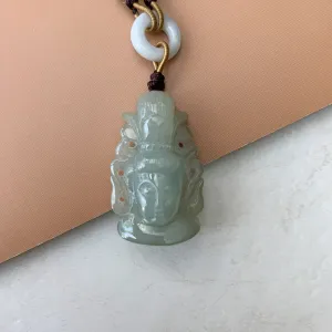 Jadeite Jade Guan Yin Avalokiteshvara Hand Carved Head Pendant, YW-0110-1646760457