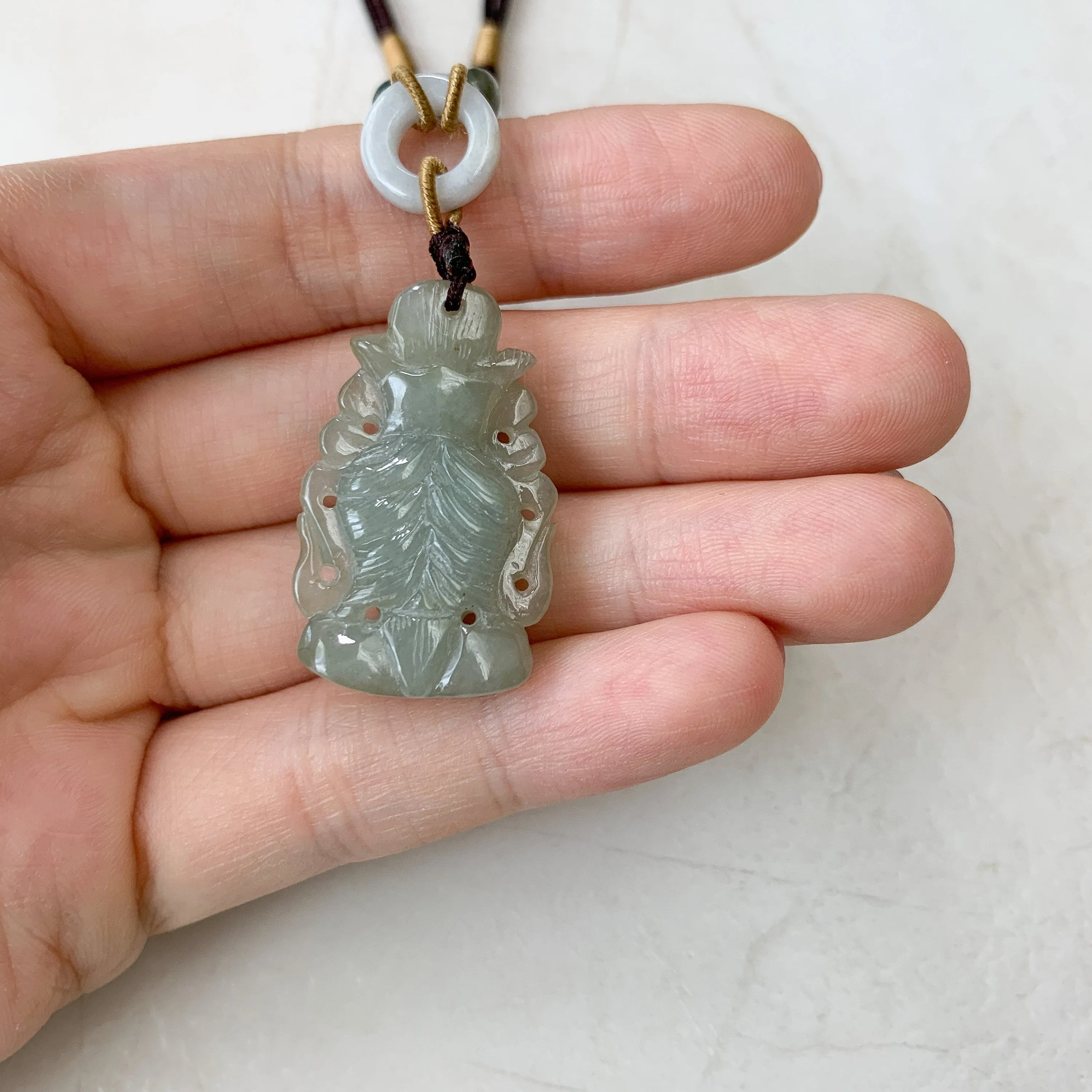 Jadeite Jade Guan Yin Avalokiteshvara Hand Carved Head Pendant, YW-0110-1646760457