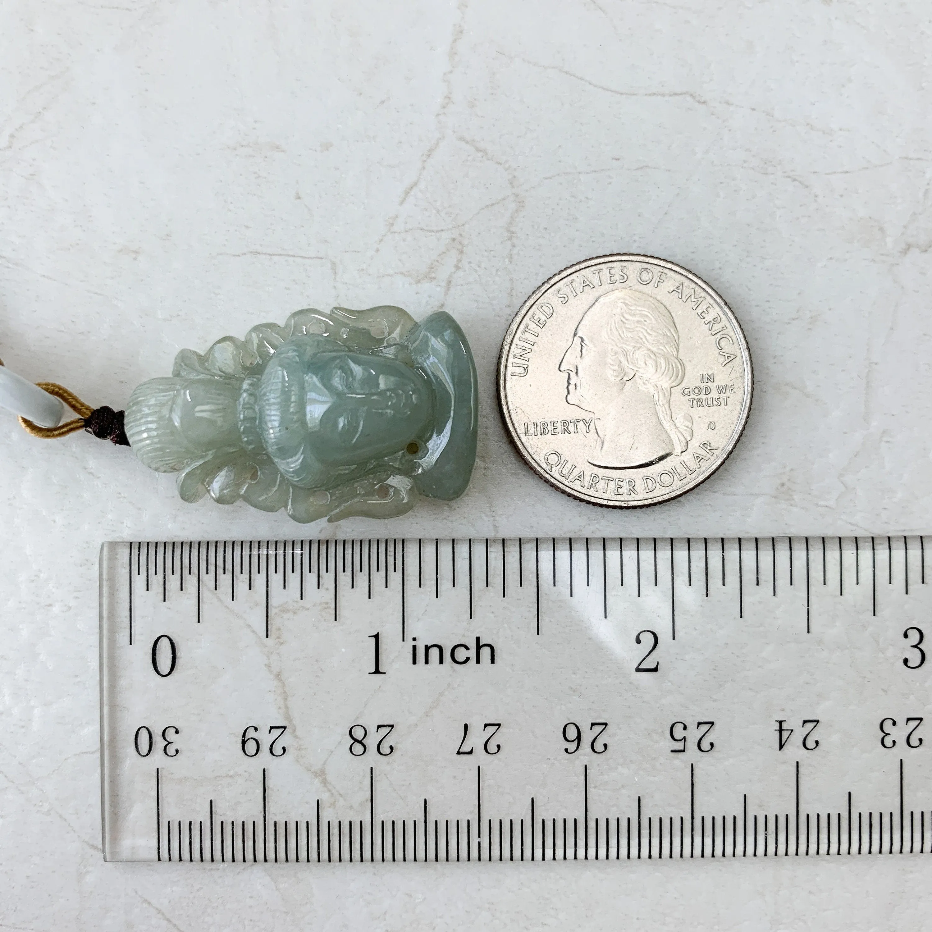 Jadeite Jade Guan Yin Avalokiteshvara Hand Carved Head Pendant, YW-0110-1646760457