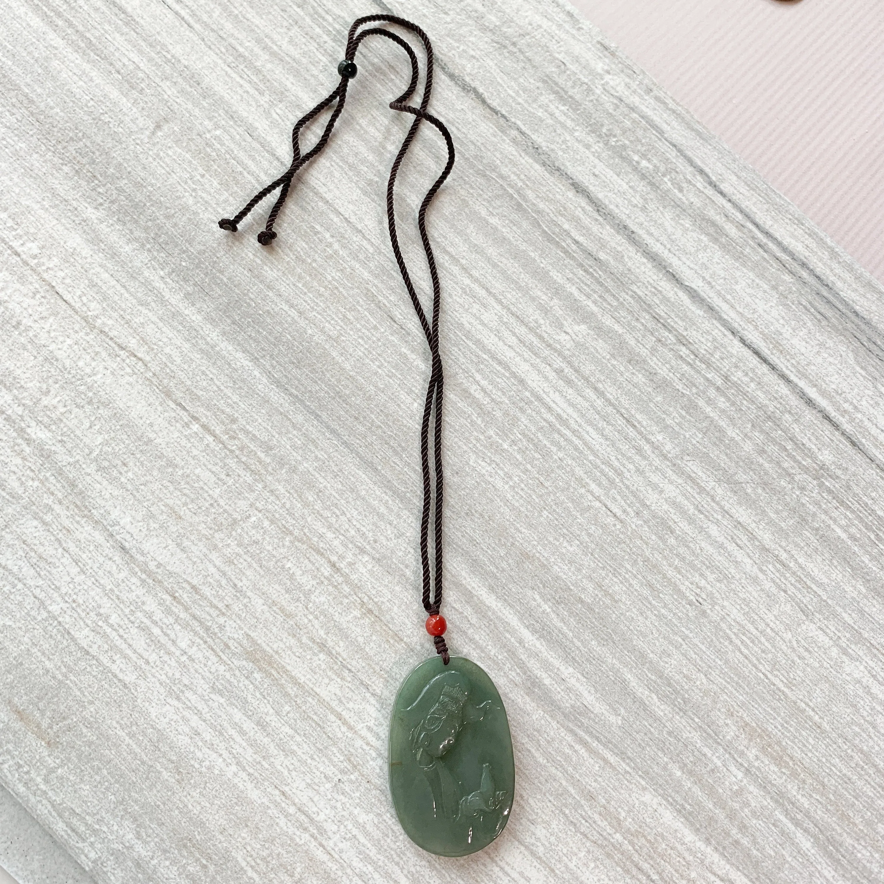 Jadeite Jade Guan Yin Avalokiteshvara Hand Carved Pendant Necklace, Quan Am, YJ-0321-0322913
