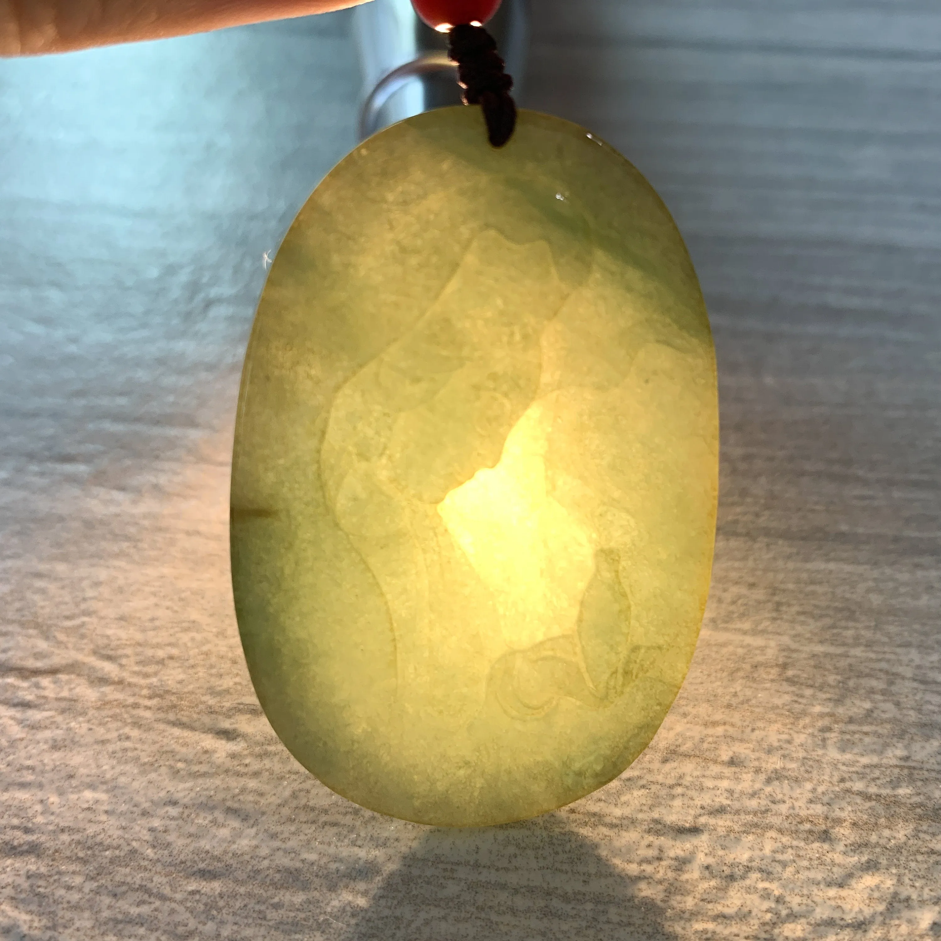 Jadeite Jade Guan Yin Avalokiteshvara Hand Carved Pendant Necklace, Quan Am, YJ-0321-0322913