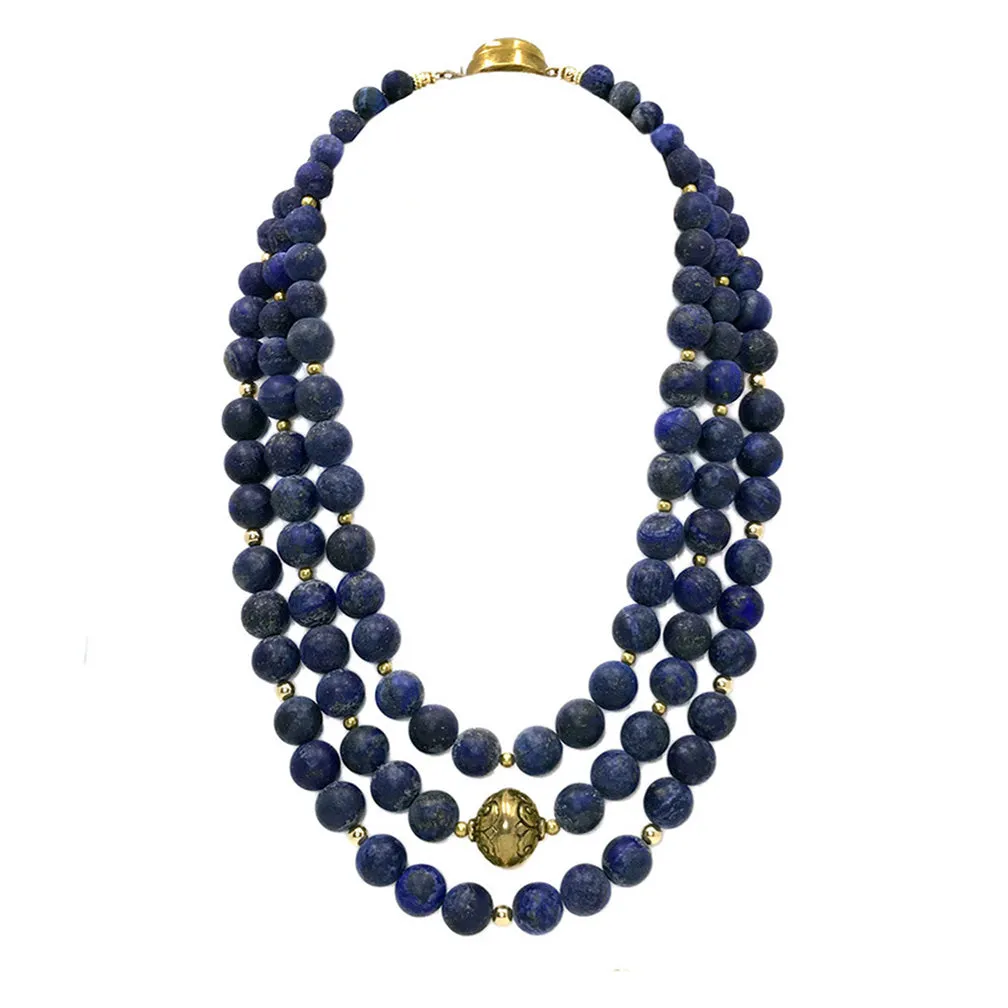 Lapis Lazuli Triple Strand Necklace