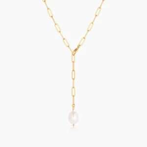 Lea Pearl Lariat Necklace