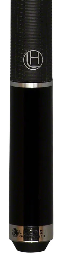 Lucasi Hybrid Midnight Black and Silver Rings Pool Cue with Sport Wrap - LHE10