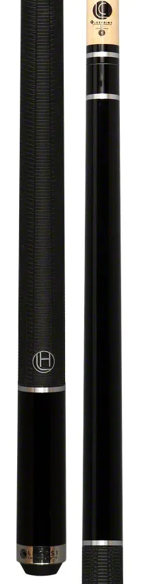 Lucasi Hybrid Midnight Black and Silver Rings Pool Cue with Sport Wrap - LHE10