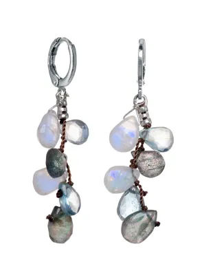 Margo Morrison Labradorite, Moonstone, & Aquamarine Earrings