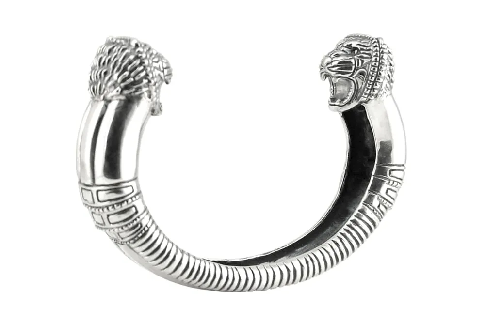 Mens Sterling Silver Cuff: Bracelet With Lapis Lazuli
