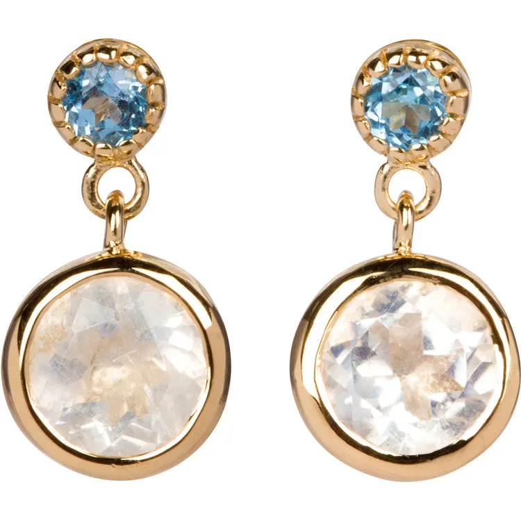 Moonstone and Topaz Earrings