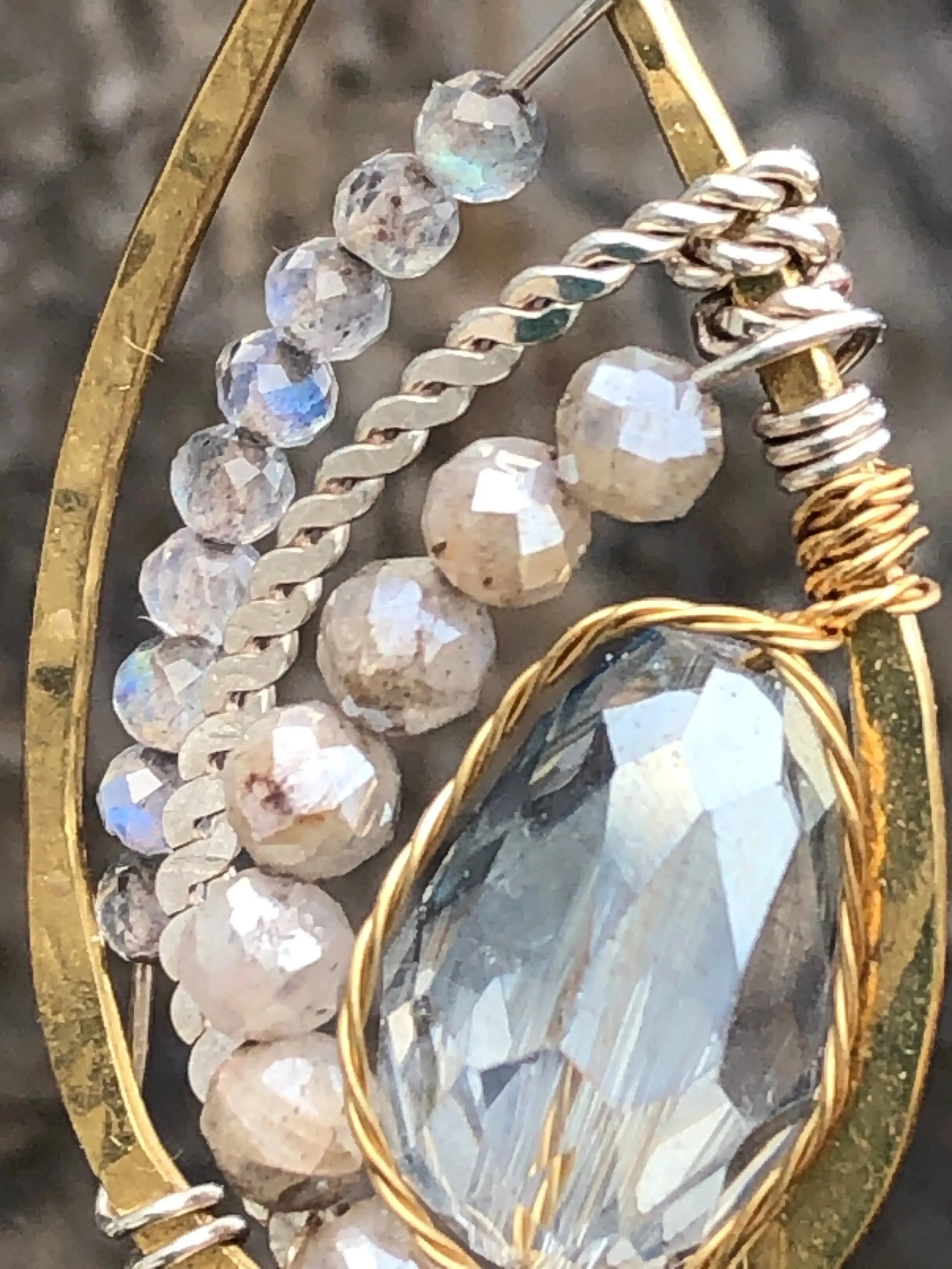 Moonstone Crescent Earrings