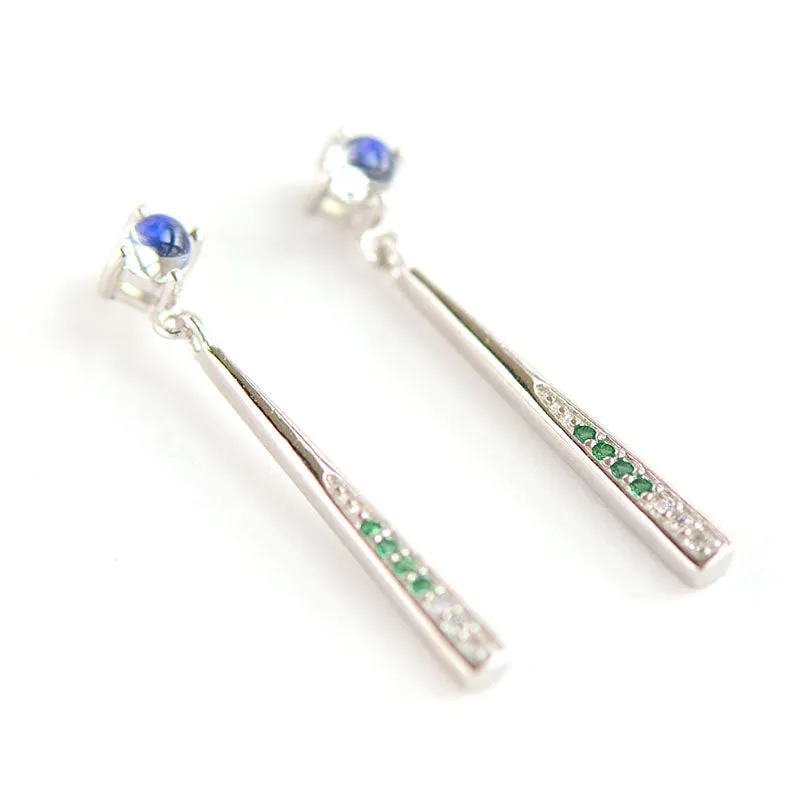 Moonstone Stud Dangle Earrings June Birthstone Jewelry White Gold Plated Sterling Silver Accessories Women