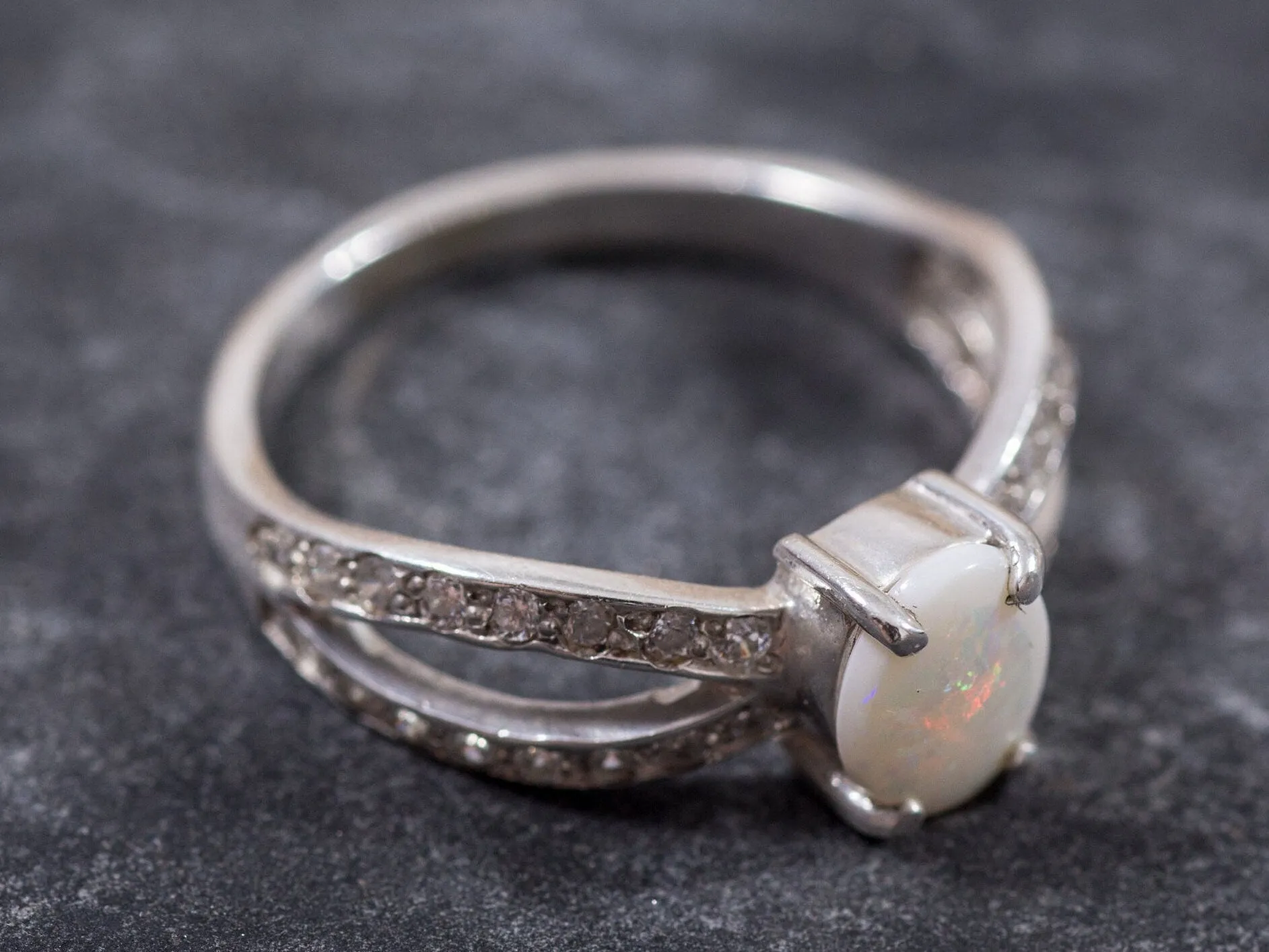 Opal Vintage Ring - Natural Opal Ring - October Birthstone Ring