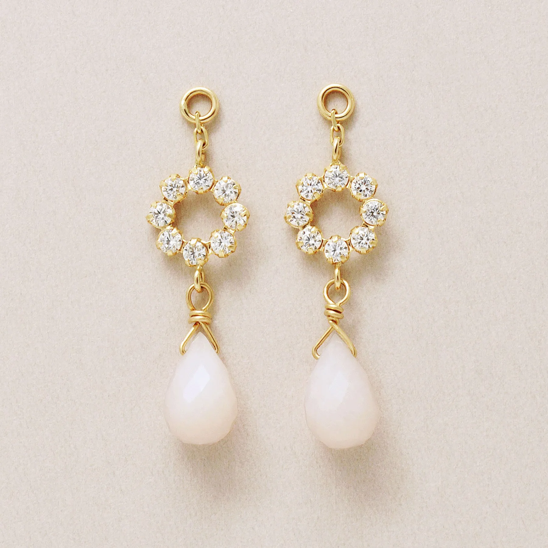 [Palette] 10K Pink Opal Charms (Yellow Gold)